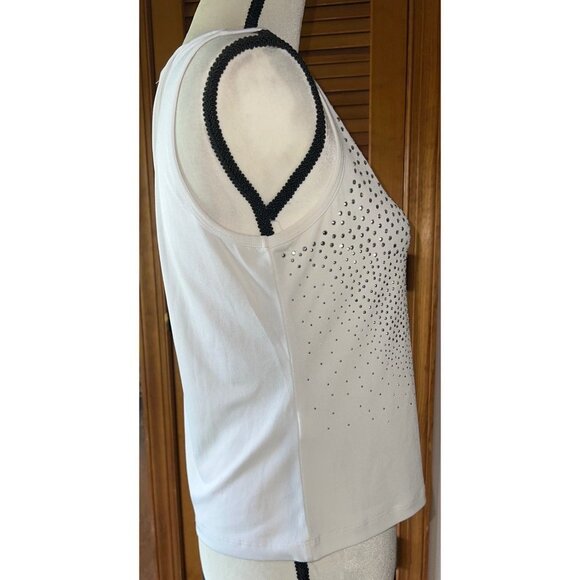 Calvin Klein White Silver Embellished Shell -- Small - Picture 5 of 8